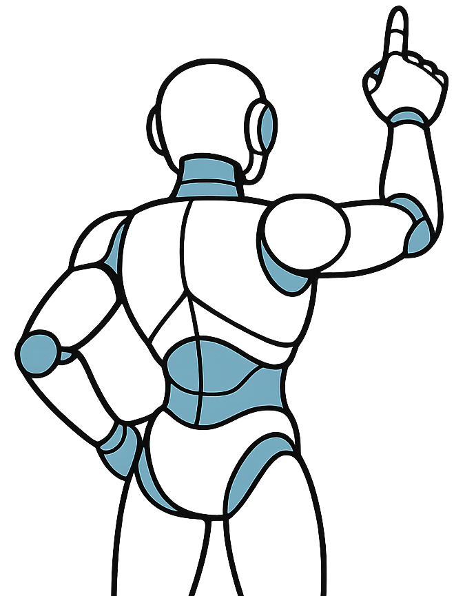 Friendly robot assistant representing Jaby's AI technology